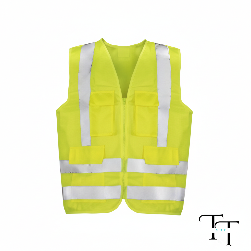 Chaleco Reflectante 4 Bolsillos - Vista Frontal