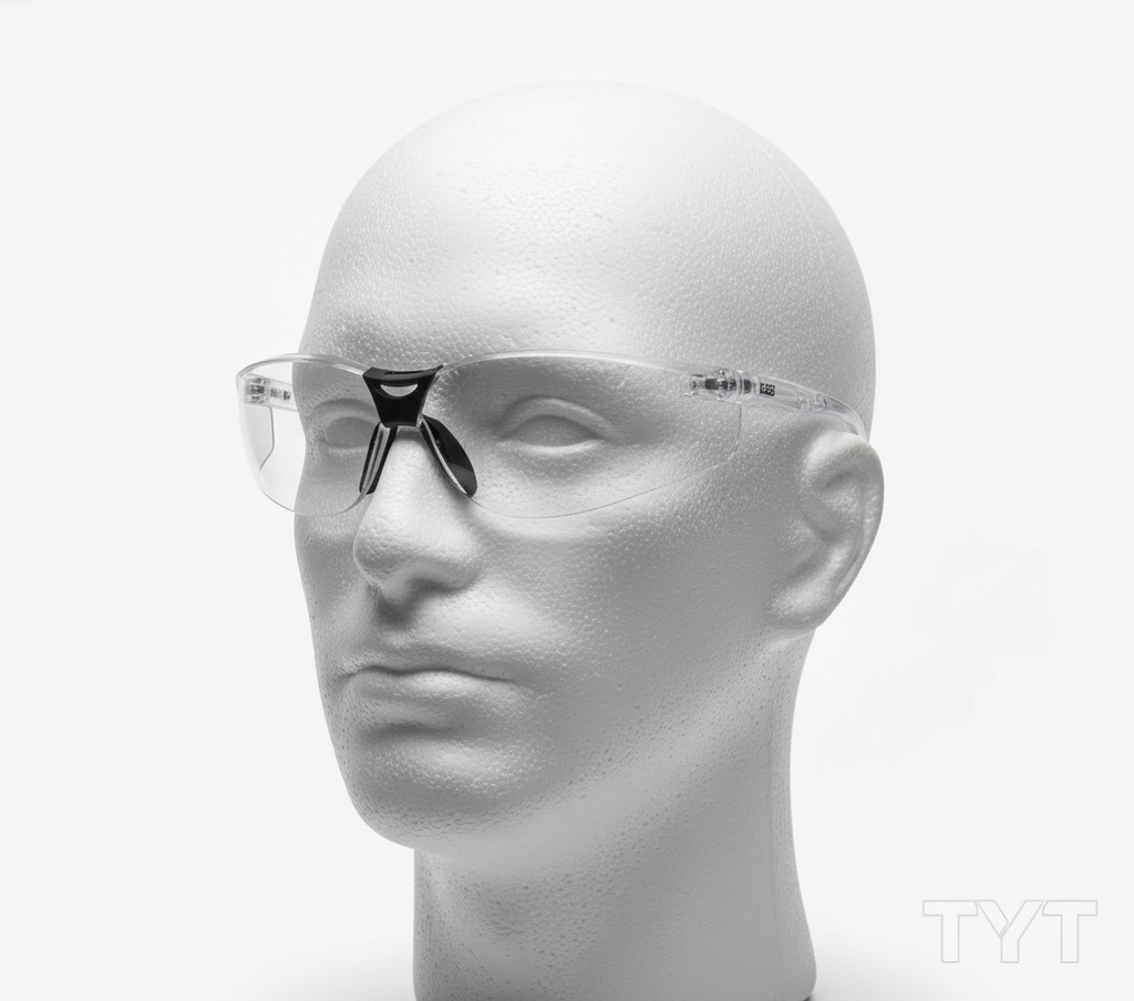 Lente Libus Claro Neon en cabeza de yeso con marca TYT