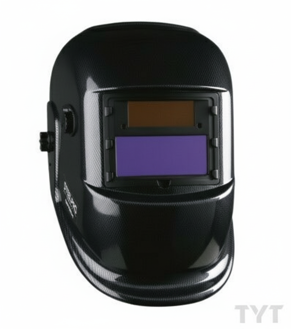 Máscara Steelpro Optech - Vista frontal con marca TYT