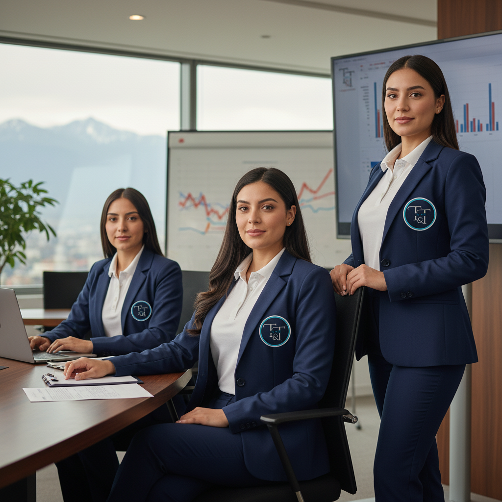 Mujeres administrativas con logo TYT Sur