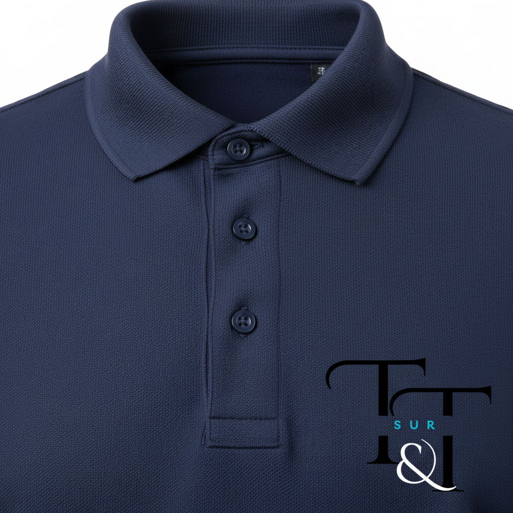 Polera Pique Manga Larga - Detalle Cuello