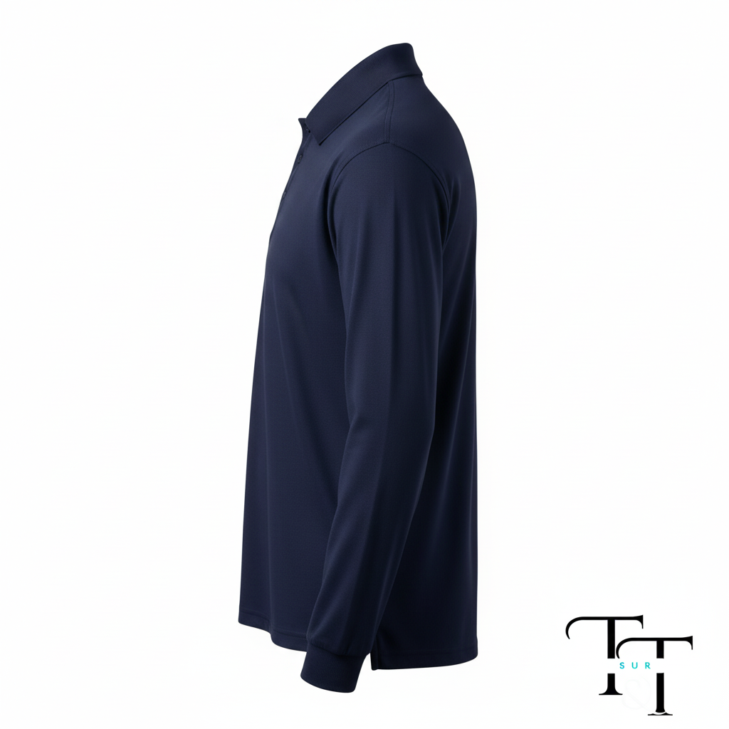 Polera Pique Manga Larga - Vista Lateral