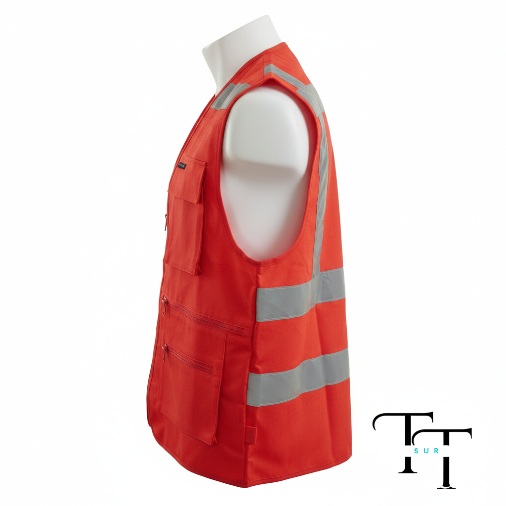 Vista lateral del chaleco