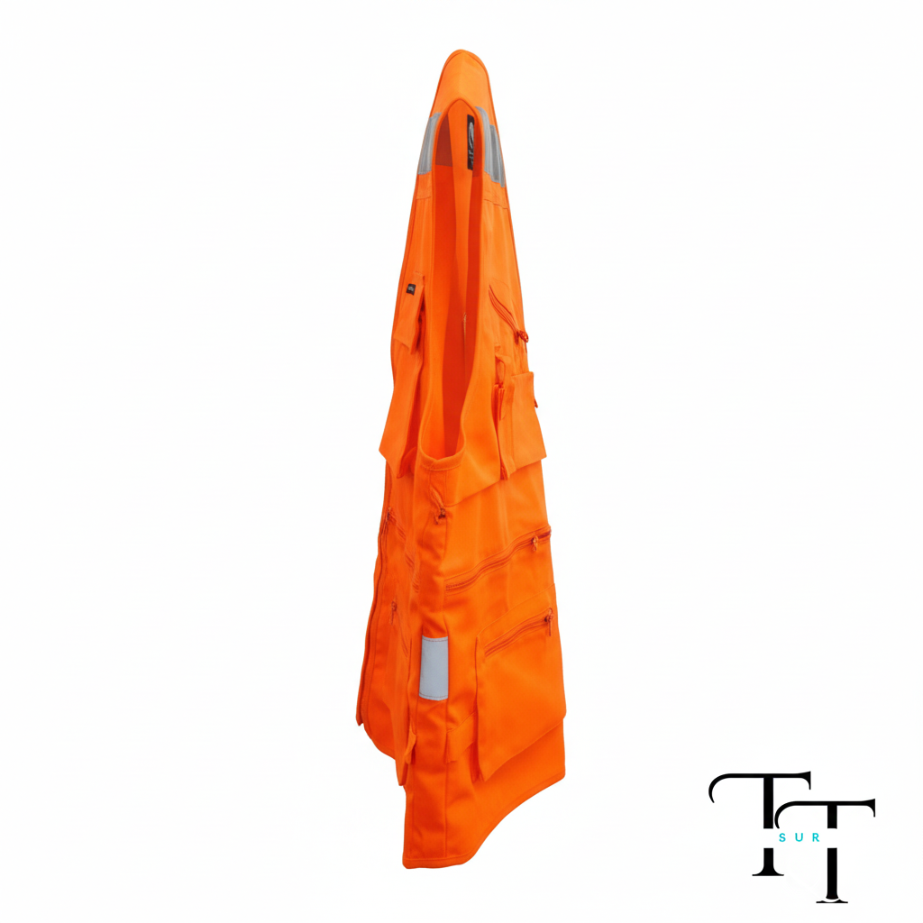 Vista lateral del chaleco