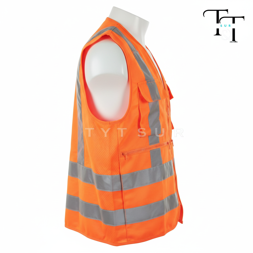 Vista lateral del chaleco